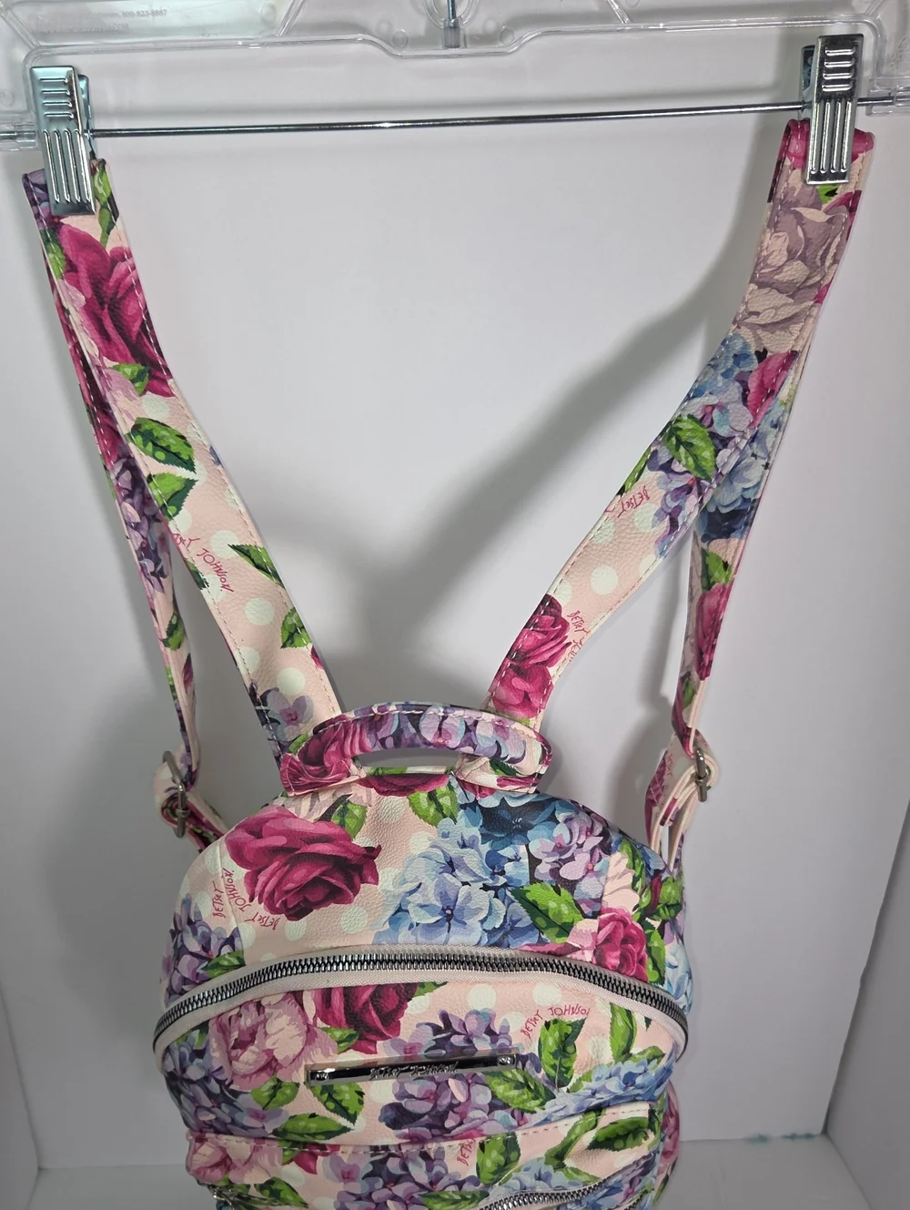 Betsey Johnson Floral Convertible Backpack - Pink Multi